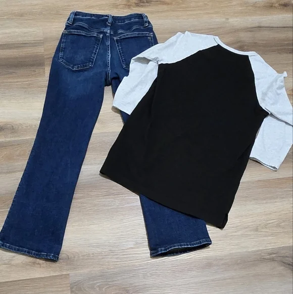 Madewell Curvy Kick Out High Rise Stretch Dark Wash Blue Jeans Size 25 - Picture 3 of 15